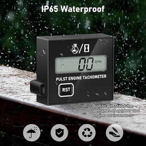 Linkstyle Small Engine Tachometer, Chainsaw Tachometer, RPM Display Compatible with 2 Stroke & 4 Stroke for Chainsaw Marine ATV Motorcycle UTV Engine - Image 3
