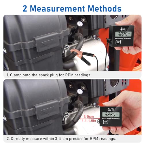 Linkstyle Small Engine Tachometer, Chainsaw Tachometer, RPM Display Compatible with 2 Stroke & 4 Stroke for Chainsaw Marine ATV Motorcycle UTV Engine - Image 4