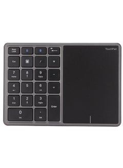 Generic Wireless Numeric Keypad, 22 Keys 2.4G Bluetooth Number Keyboard with Touchpad Type C Interface, Support for Win iOS Android OS X Systems(Grey)  - Image 1