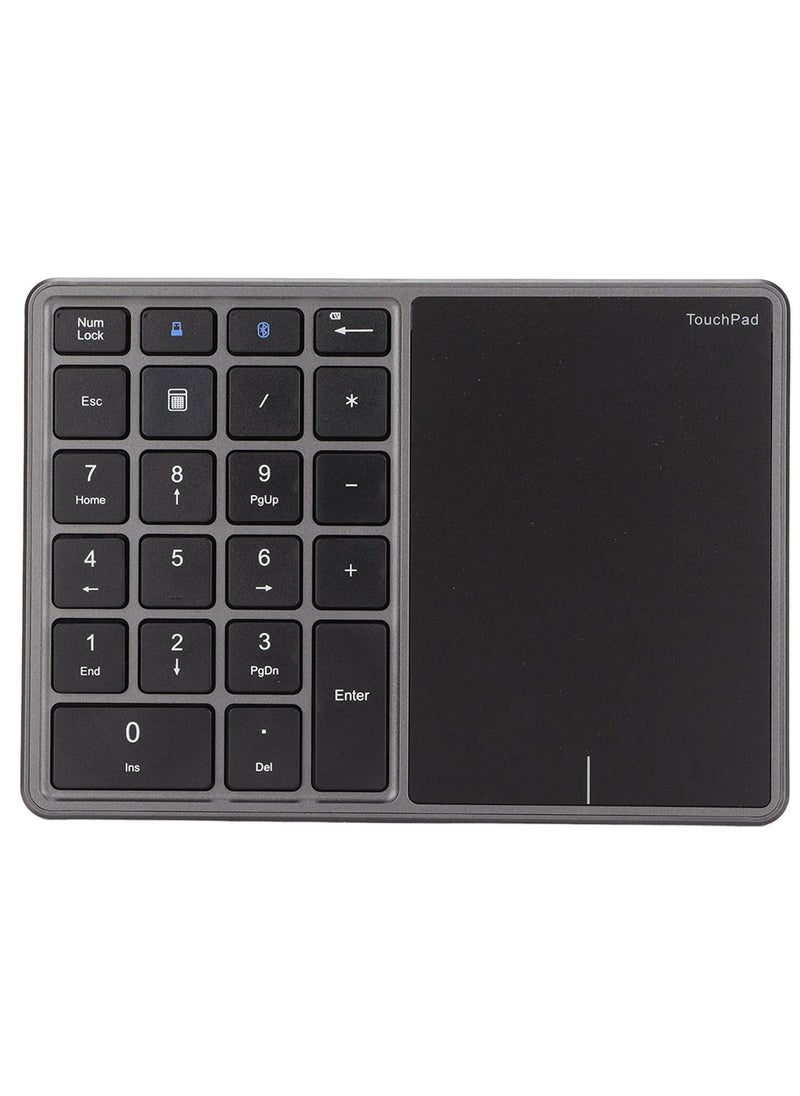 Generic - Wireless Numeric Keypad, 22 Keys 2.4G Bluetooth Number Keyboard with Touchpad Type C Interface, Support for Win iOS Android OS X Systems(Grey) - Image 1