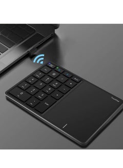 Generic Wireless Numeric Keypad, 22 Keys 2.4G Bluetooth Number Keyboard with Touchpad Type C Interface, Support for Win iOS Android OS X Systems(Grey)  - Image 4