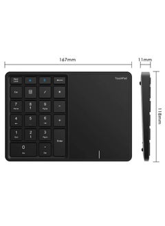 Generic Wireless Numeric Keypad, 22 Keys 2.4G Bluetooth Number Keyboard with Touchpad Type C Interface, Support for Win iOS Android OS X Systems(Grey)  - Image 5