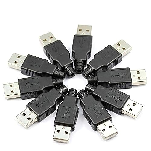 CentIoT - 10pcs Type A Male USB 2.0-4 Pin Plug Connector - with Black Plastic Cover - DIY Kit - Image 1