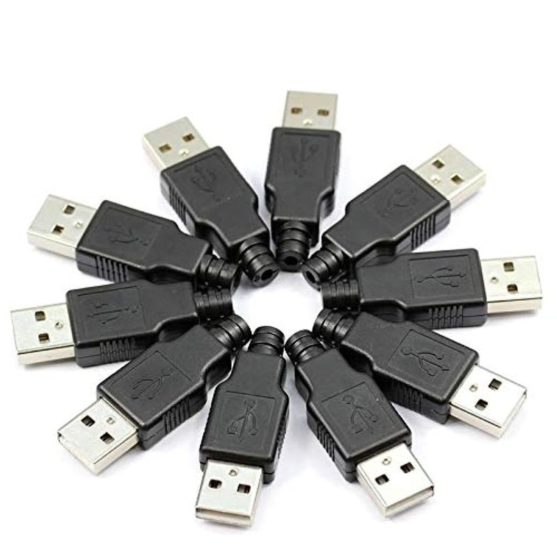 CentIoT - 10pcs Type A Male USB 2.0-4 Pin Plug Connector - with Black Plastic Cover - DIY Kit - Image 3