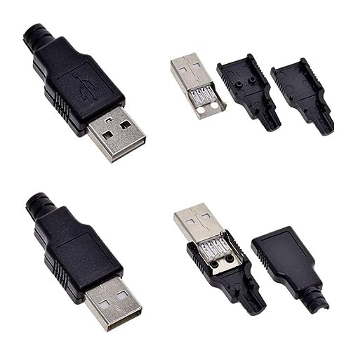CentIoT - 10pcs Type A Male USB 2.0-4 Pin Plug Connector - with Black Plastic Cover - DIY Kit - Image 2
