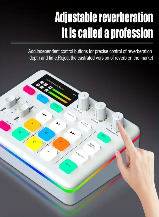 G1 Professional Gaming Audio Mixer with RGB Lighting, 32-Bit DSP Sound Processor, Fader  Mute Controls, Multi-Effect Sound Card, Compatible with PC, Console, Smartphone  Tablet – Ideal for Live Streaming, Podcasting  Recording - Image 3