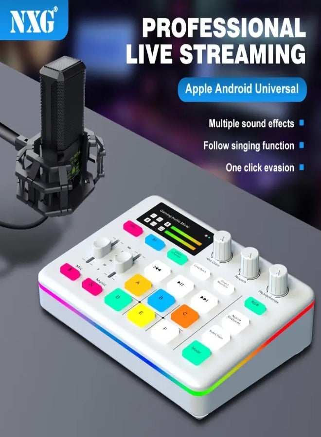 G1 Professional Gaming Audio Mixer with RGB Lighting, 32-Bit DSP Sound Processor, Fader  Mute Controls, Multi-Effect Sound Card, Compatible with PC, Console, Smartphone  Tablet – Ideal for Live Streaming, Podcasting  Recording - Image 1