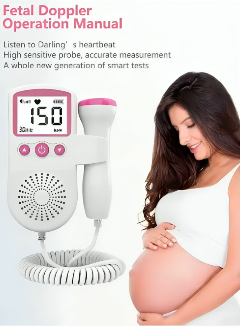 TNM Fetal Doppler Heartbeat Monitor with LCD Display, Handheld Pregnancy Doppler Device - Image 2
