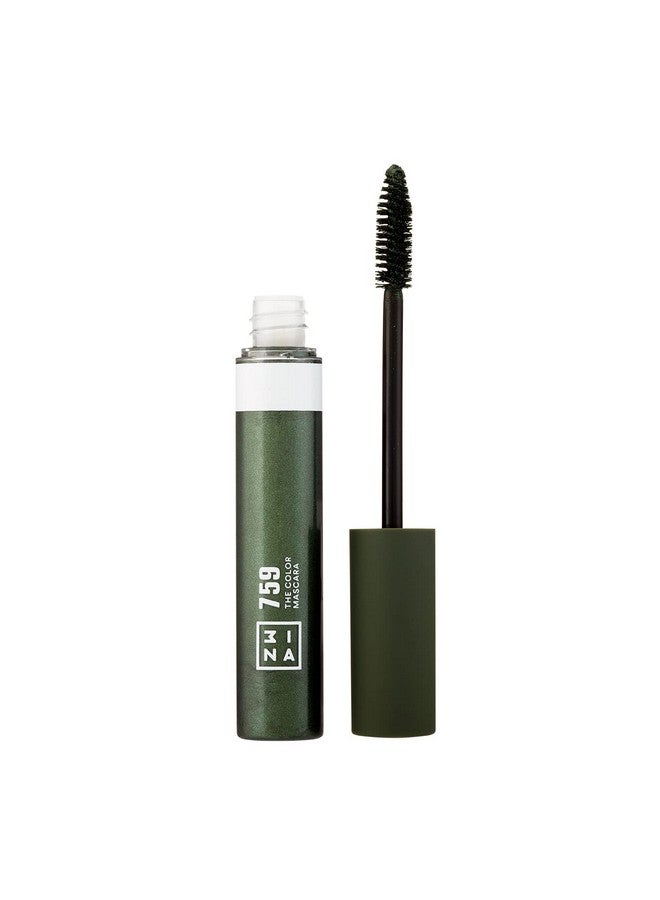3INA The Color Mascara 759 Dark Green Colored Mascara Coats Eyelashes With Fun Color Washable Clump Free Volumizing Mascara In Bold Colors Colorful Vegan And Cruelty Free Makeup 0.47 Fl. Oz - Image 2