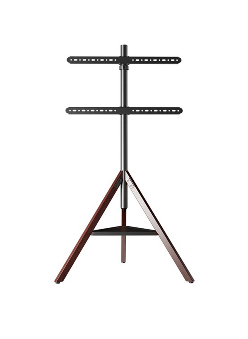 FlashHawk - Height Adjustable Floor TV Stand with Tripod Base and Storage Trays for 32-75 inch Screens, 180°Swivel Portable TV Mount for Bedroom, Living Room, Studio - Image 1