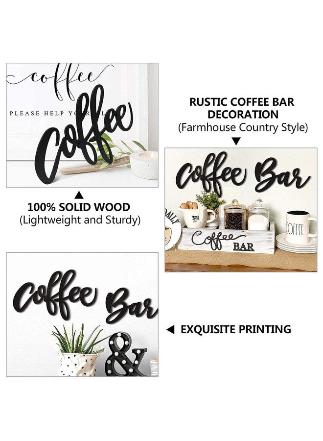 Huray Rayho Wooden Coffee Bar Wall Sign Kitchen Coffee Decor Coffee Station Letter Sign Coffee Word Art Farmhouse Decoration for Home, Cafe, Tabletop, Breakfast Nook or Restaurants Coffee Lover Gifts - Image 2