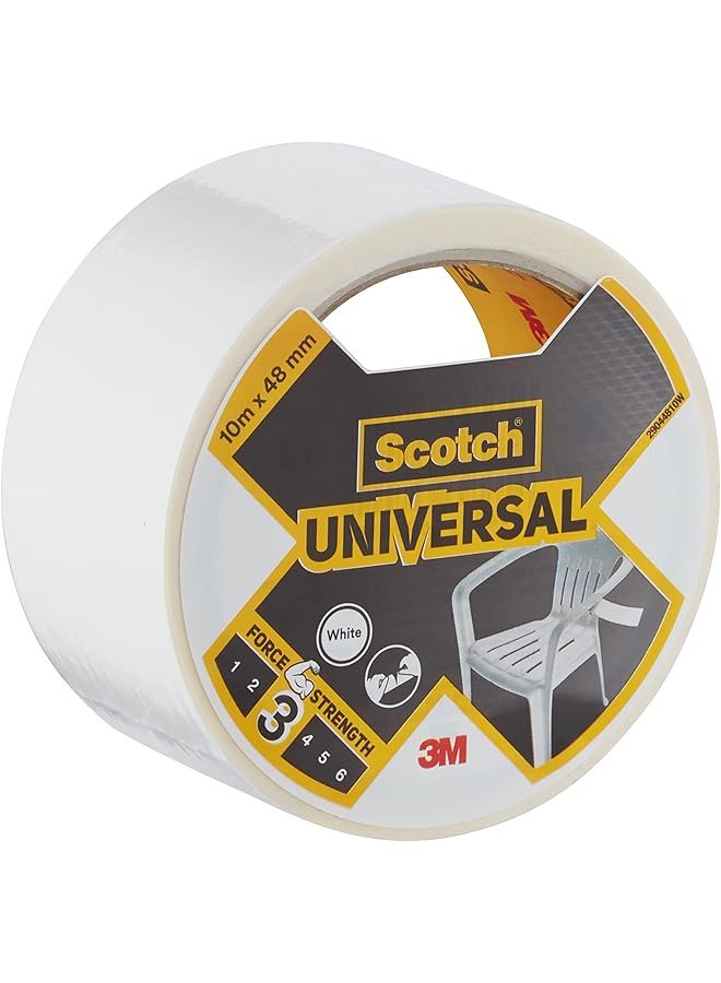 Scotch  Universal Duct Tape 10M X 48Mm White Color For General Purpose Holds Quickly And Reliably For Everyday Repairs And Projects 1 Roll Pack - Image 1