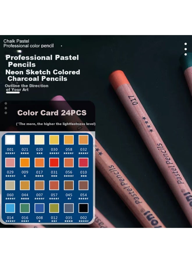 Nyoni 24 Colors Charcoal Pencil Set For Portrait Sketching, Art Students, Beginners, Drawing, Sketching, Art Exams, Professional Tools N2830 - Image 1