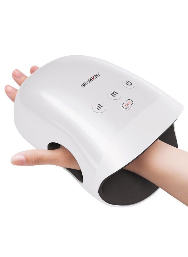 CINCOM مدلك يد - مدلك يد لاسلكي مع حرارة وضغط لالتهاب المفاصل ومتلازمة النفق الرسغي (مؤهل لـ FSA أو HSA) (أبيض) - Image 1