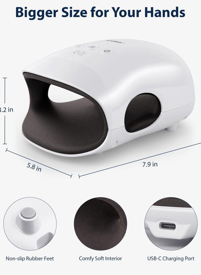 CINCOM مدلك يد - مدلك يد لاسلكي مع حرارة وضغط لالتهاب المفاصل ومتلازمة النفق الرسغي (مؤهل لـ FSA أو HSA) (أبيض) - Image 3