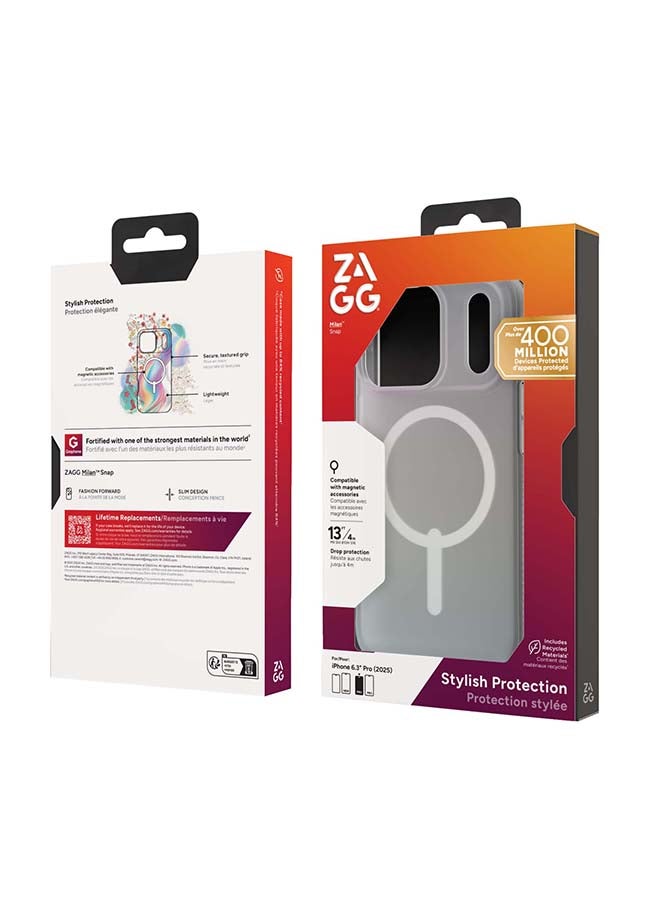 ZAGG iPhone 17 Pro Case – Milan Snap MagSafe Compatible Cover with Graphene Strength, 13 ft Drop Protection & Anti-Yellowing – Iridescent - Image 2