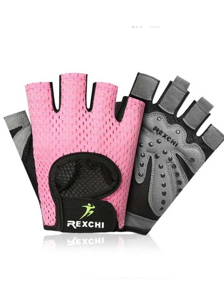 REXCHI Men's And Women's Half Finger Exercise  Cycling Anti-skid Breathable Gloves