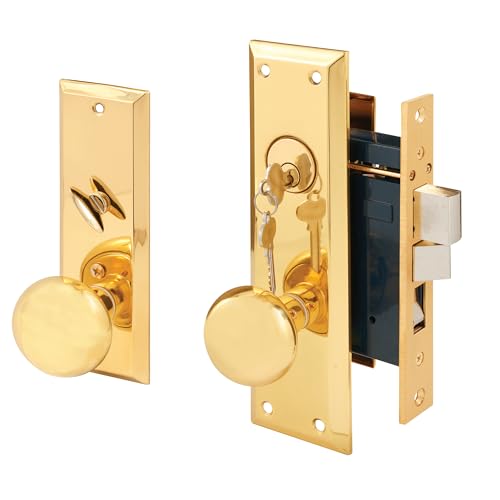SEGAL Prime-Line SE 26000 Diecast Single Cylinder Entry Door Mortise Lockset, 2-1/2 Inch Backset, Brass Finish (Single Pack) - Image 1