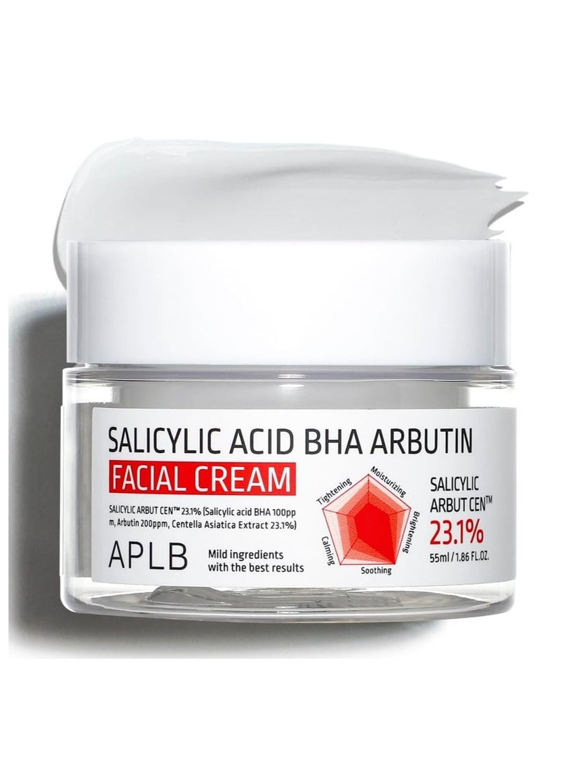 APLB Salicylic Acid BHA Arbutin Facial Cream | SALICYLIC ARBUT CEN™ 23.1% 1.86 FL.OZ/Korean Skincare, Deep hydration, Acne & Pore care, Revitalize for gentle and improve skin texture - Image 1
