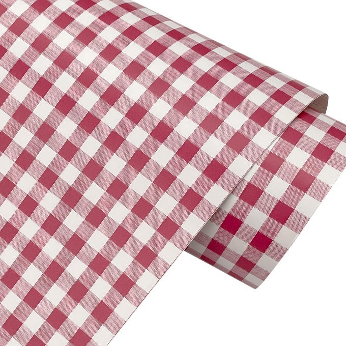 RED HOLIDAY GINGHAM SHELF LINER DECORATIVE PAPER 197 FT ROLL WRAPPING GIFT REFRESH PET HOUSE REMOVABLE WALLPAPER M236X177 INCH