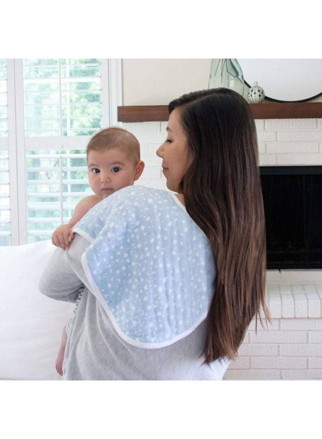 aden + anais aden + anais 100% Cotton Muslin Burpy Bib – Multi-Use, Absorbent 4-Layer Burp Cloth and Full-Coverage Snap-Closure Baby Bib in One, Lap-Shoulder Drool Cloth, 22.5” X 11”, 2-Pack, Rising Star - Image 1
