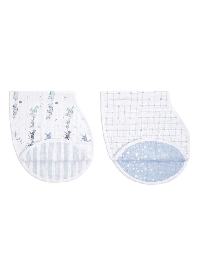 aden + anais aden + anais 100% Cotton Muslin Burpy Bib – Multi-Use, Absorbent 4-Layer Burp Cloth and Full-Coverage Snap-Closure Baby Bib in One, Lap-Shoulder Drool Cloth, 22.5” X 11”, 2-Pack, Rising Star - Image 2