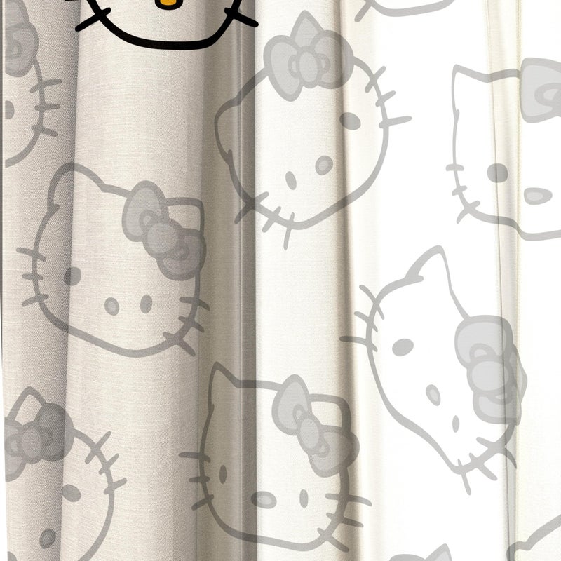 Jay Franco Window Curtains for Bedroom 4-Piece Drape Set with 2 Tiebacks  White - Hello Kitty  42"" W x 63"" L (Pack of 2) - Image 5