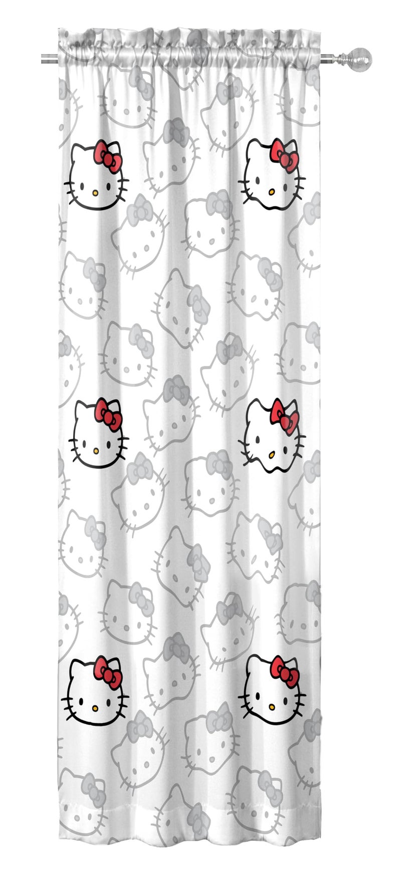 Jay Franco Window Curtains for Bedroom 4-Piece Drape Set with 2 Tiebacks  White - Hello Kitty  42"" W x 63"" L (Pack of 2) - Image 3