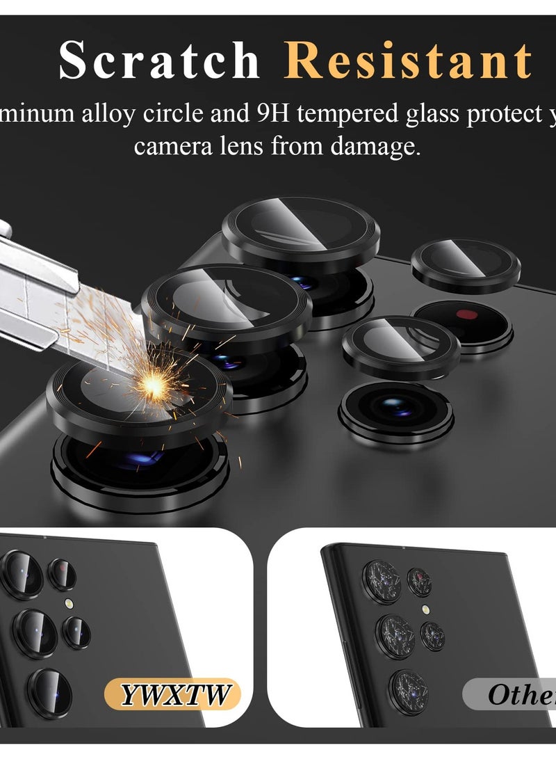 KASTWAVE Camera Lens Protector for Samsung Galaxy S23 Ultra, Tempered Glass Camera Screen Protector Individual Metal Ring Lens Cover for Galaxy S23 Ultra Accessories - Image 3