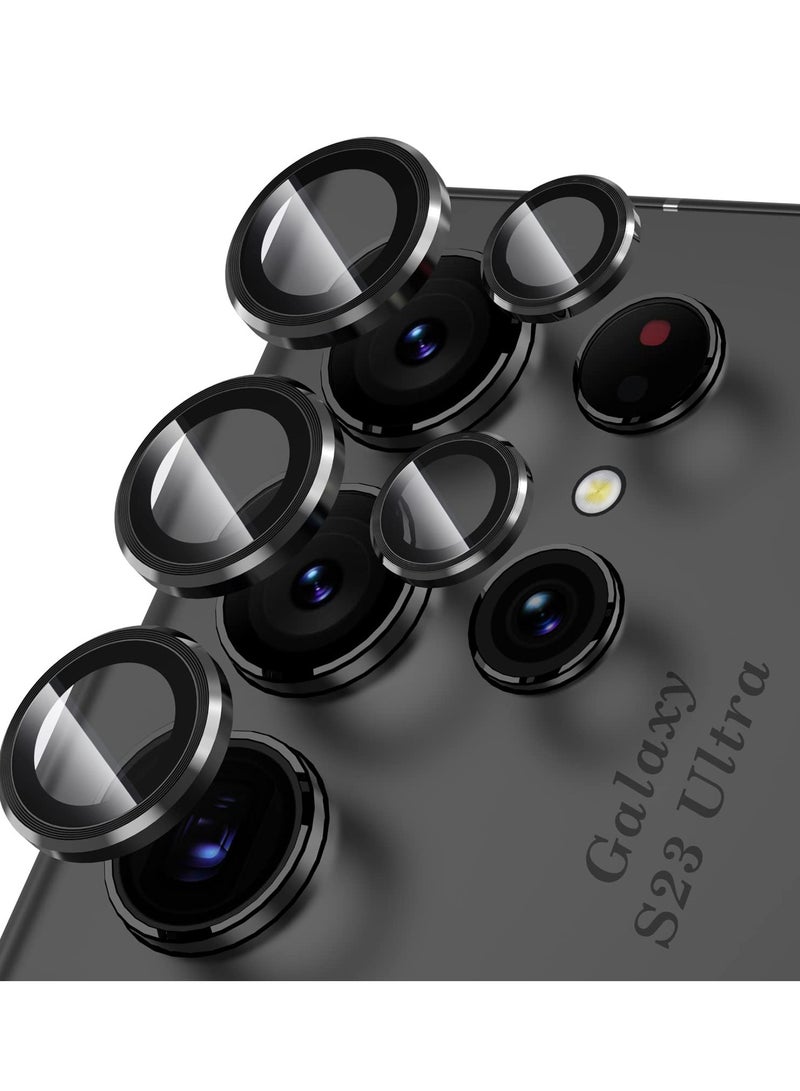 KASTWAVE Camera Lens Protector for Samsung Galaxy S23 Ultra, Tempered Glass Camera Screen Protector Individual Metal Ring Lens Cover for Galaxy S23 Ultra Accessories - Image 1