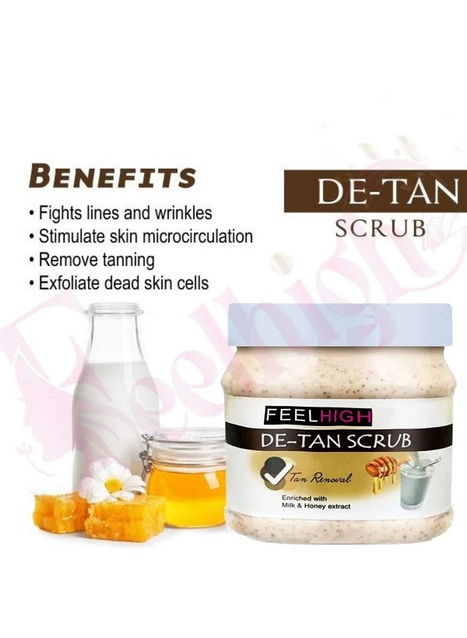 FEELHIGH سكراب إزالة تان فيلهigh غني بمستخلص الحليب والعسل 500 مل وسكراب الشوكولاتة الغني بزيت الزيتون 500 مل للرجال والنساء - Image 2