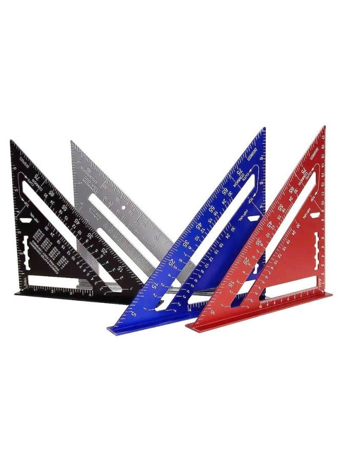 Yun Bei Carpenter Metric/Imperial Triangular Ruler Aluminum Alloy Carpenter Straight Ruler 7inch/Metric 90 Degree Ruler-Model:Red Thin 7inch Metric [bag] 100g - Image 3
