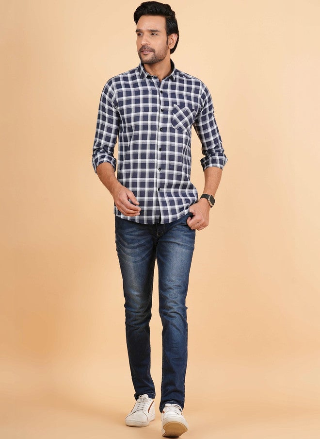 BADLAND Men Classic Tartan Checks Casual Shirt - Image 4