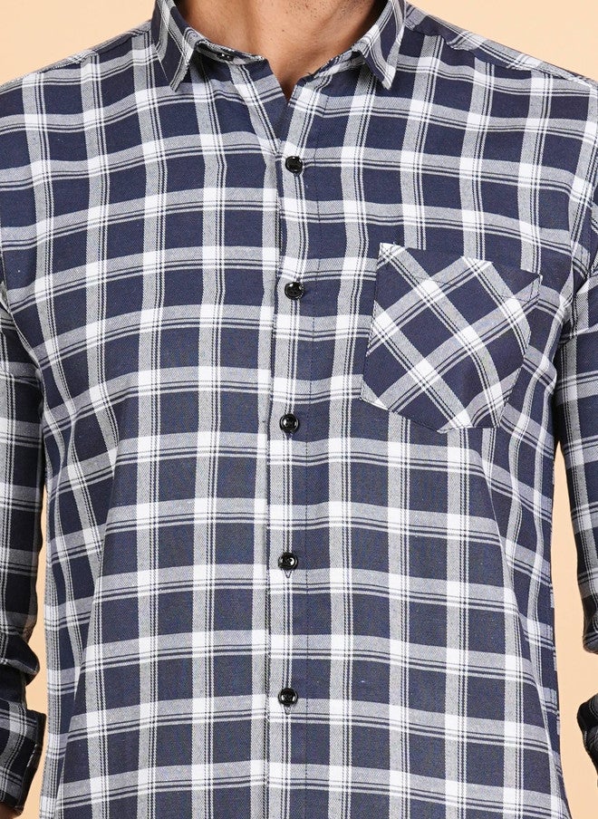 BADLAND Men Classic Tartan Checks Casual Shirt - Image 2
