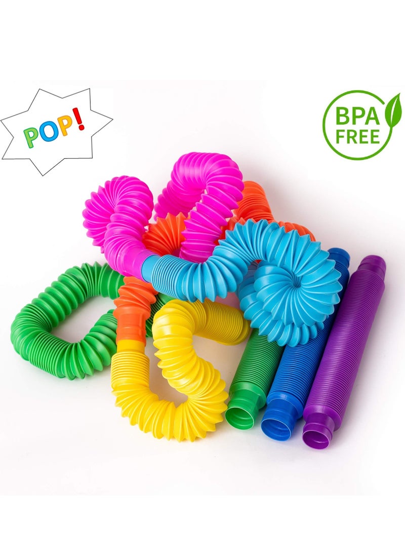 NYVIO Pop Tubes - 8 Pack Large Sensory Fidget Toys for Kids | ADHD & Autism Support | Creative Toddler Toy | 2024 Top Gift for Boys & Girls  - Image 1