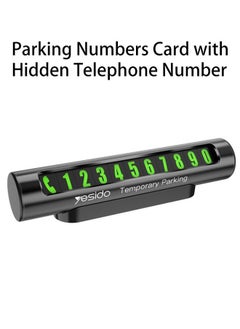Yesido Temporary Car Parking Card Number Plate for Car, Parking Numbers Card with Hidden Telephone Number, Car Stop Accessories Temporary Number Sign Plate  - Image 1