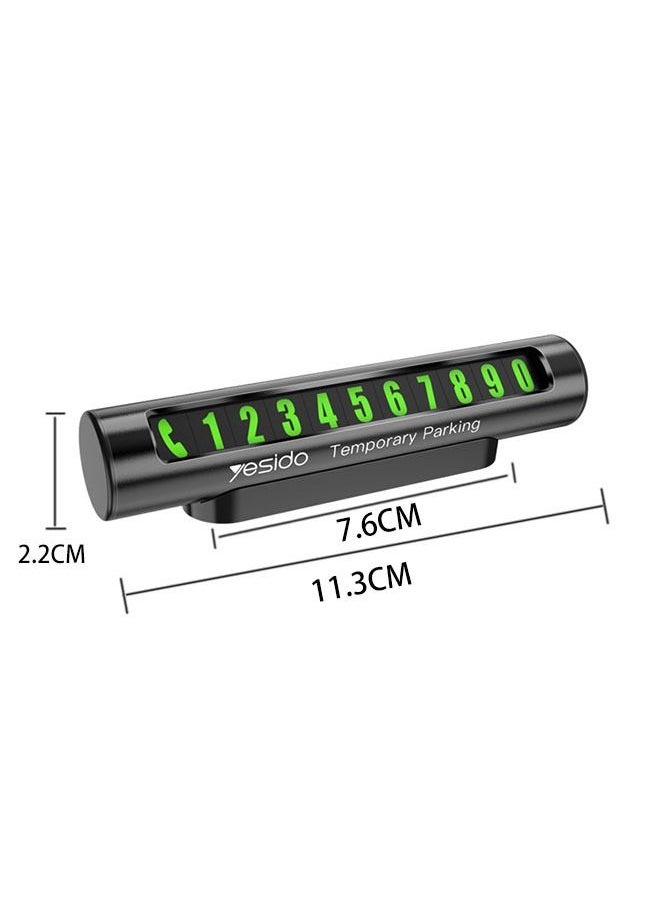 Yesido - Temporary Car Parking Card Number Plate for Car, Parking Numbers Card with Hidden Telephone Number, Car Stop Accessories Temporary Number Sign Plate - Image 1