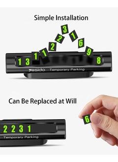 Yesido Temporary Car Parking Card Number Plate for Car, Parking Numbers Card with Hidden Telephone Number, Car Stop Accessories Temporary Number Sign Plate  - Image 4