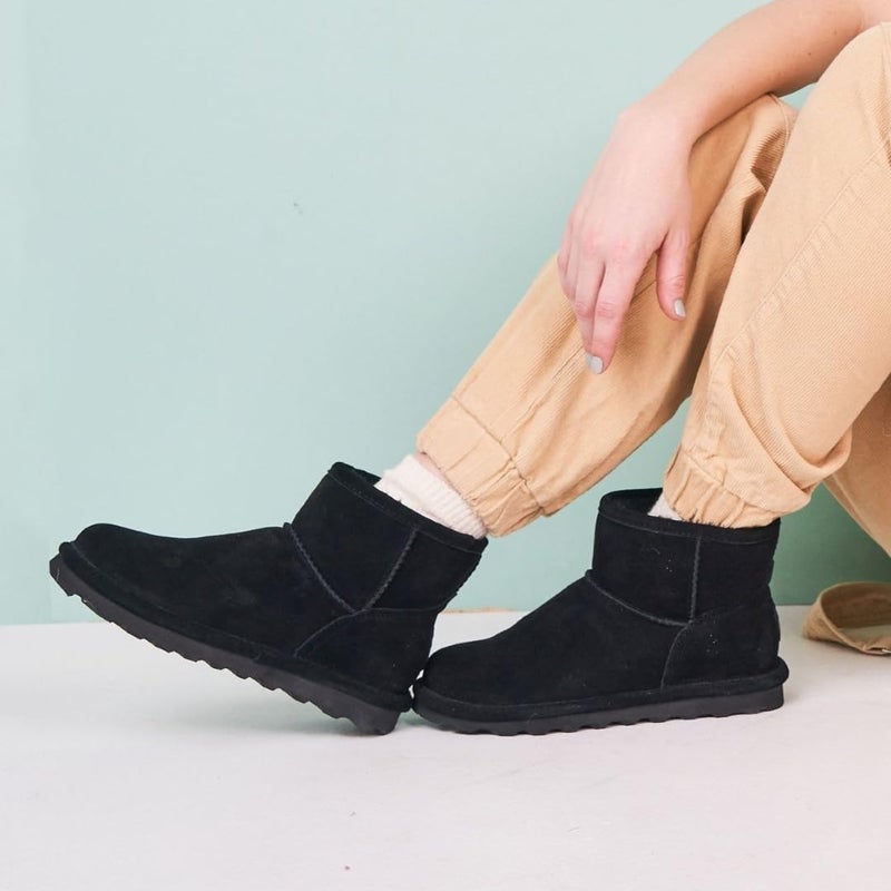 BEARPAW Alyssa Women's Slip-On Winter Boots Black Size 7 | Comfortable Ankle Boot | Casual Winter Shoes for Women - Image 3