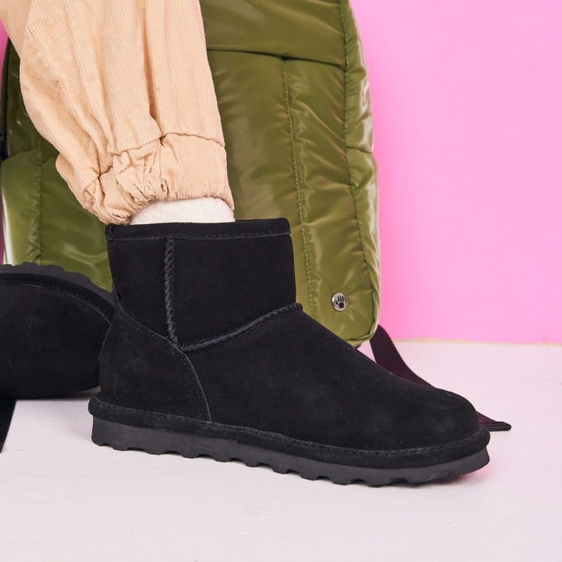 BEARPAW Alyssa Women's Slip-On Winter Boots Black Size 7 | Comfortable Ankle Boot | Casual Winter Shoes for Women - Image 2