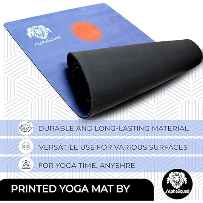 ALPHASQUAD Premium Yoga Mat - 5Mm Thick Non Slip & Fitness Mat For All Types Of Yoga, Pilates & Floor Workouts - Image 2