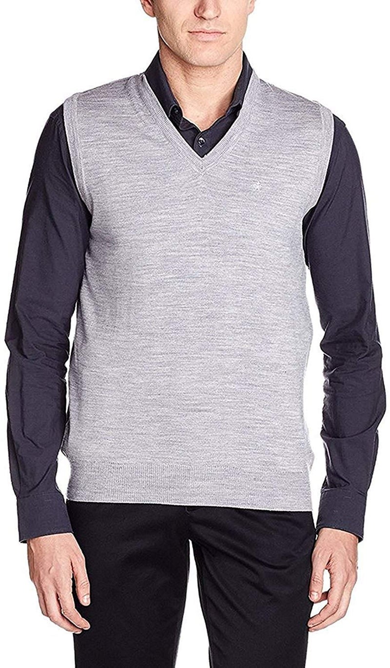 Malvina Men's Reversible Sleeveless Sweater (Green-Grey) (Only 1), Meidum - Image 2