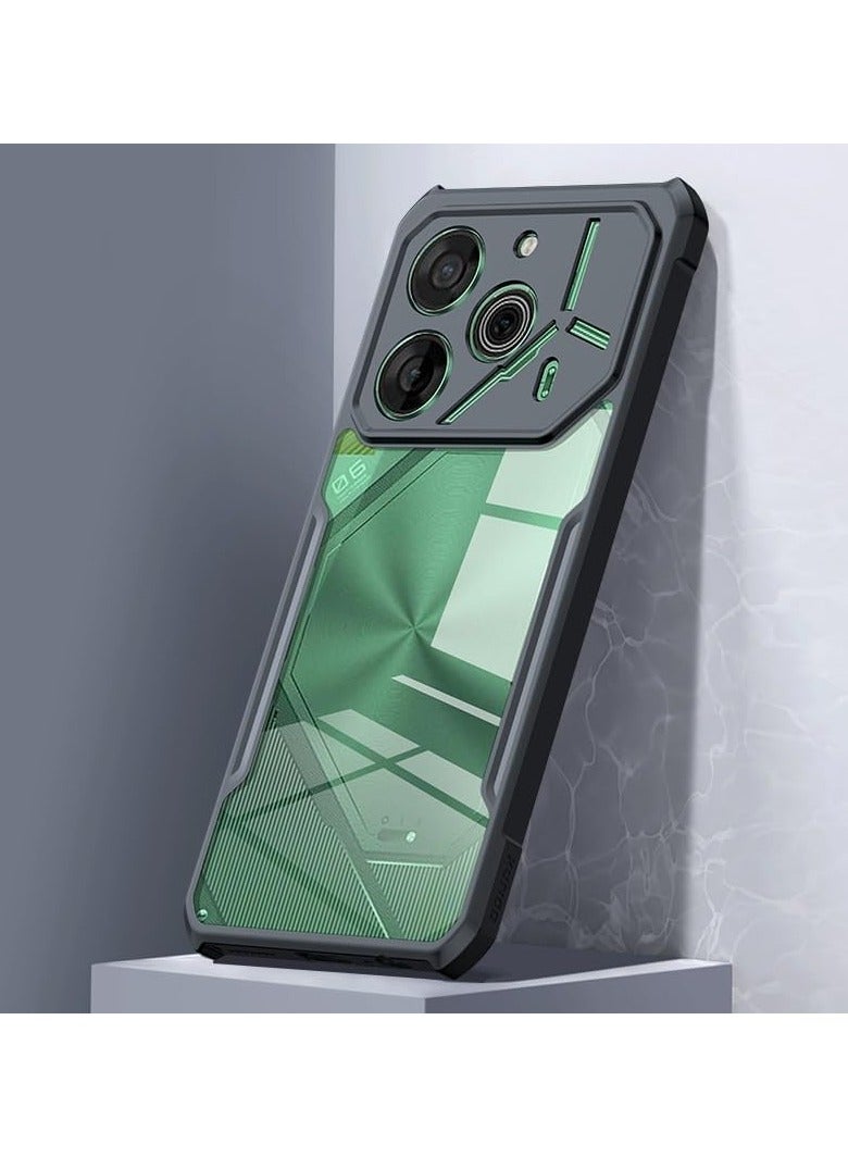 general Case Compatible with Tecno Pova 6 Pro, Airbag Shockprooft Shell Acrylic and TPU Back Transparent Phone Cover for Tecno Pova 6 Pro - Image 3