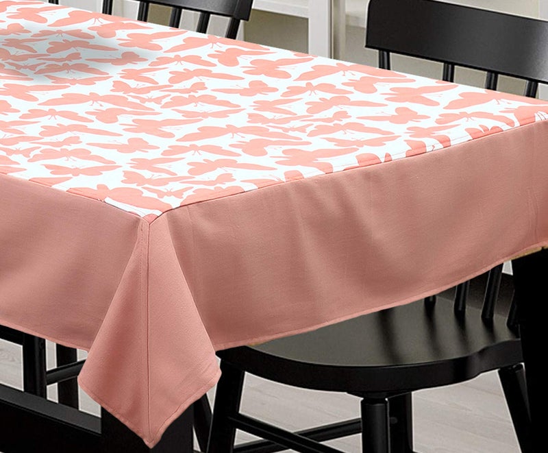 Dekor World Cotton Printed Coral Butterfly Collection Square Table Cover (Pack of 1) 150x150 cm / 60x60 Inches for 4 Seater Dining Table - Image 2
