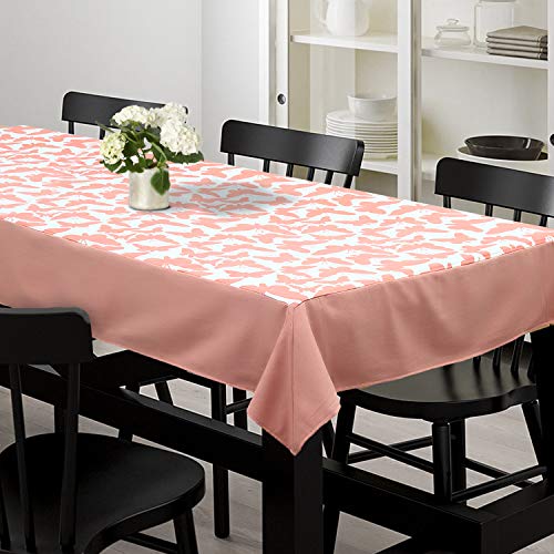 Dekor World Cotton Printed Coral Butterfly Collection Square Table Cover (Pack of 1) 150x150 cm / 60x60 Inches for 4 Seater Dining Table - Image 1