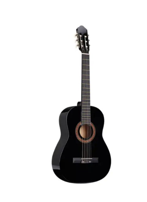 39” Classical Guitar with Nylon Strings Guitar with Truss Rod for Beginner (Black)