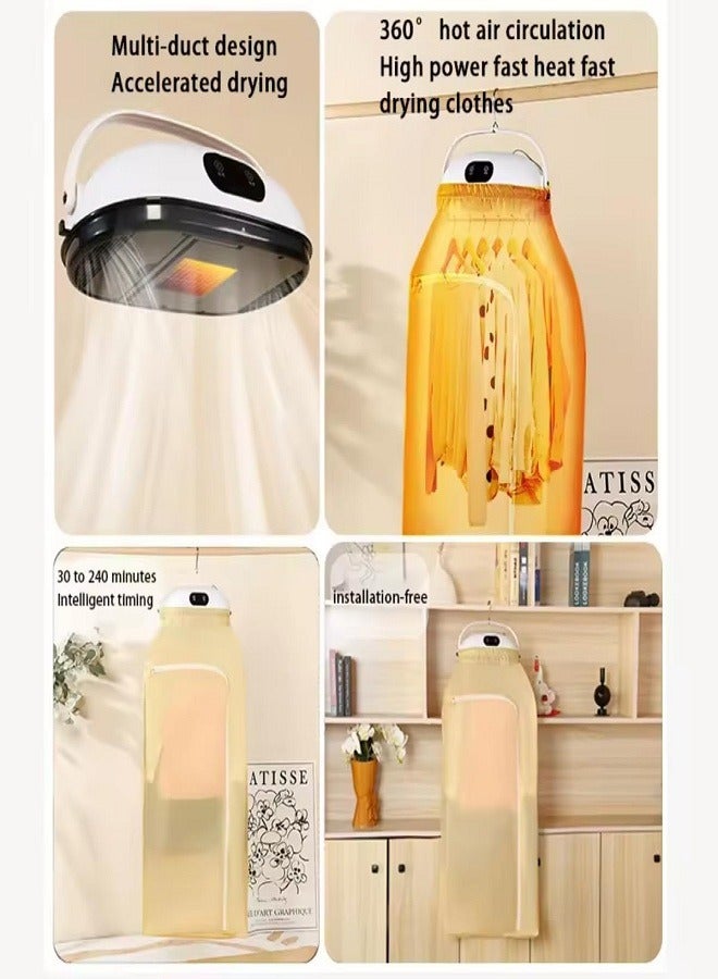 Mini Portable Dryer for Apartment Travel Dorm hotel RV Portable Dryer Machine With Timing Function Equipped Easy to Use Dryer Bag for Delicate Garments Underwear Baby Clothes - Image 2