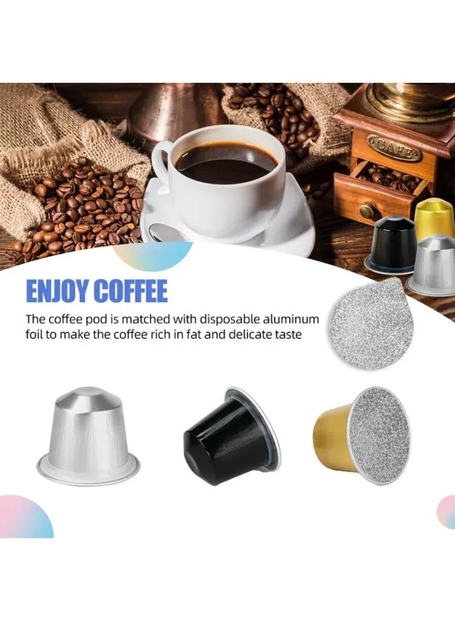 ٥٠ قطعة كبسولات قهوة فضية قابلة لإعادة الاستخدام متوافقة مع آلات نسبرسو الأصلية - Image 3