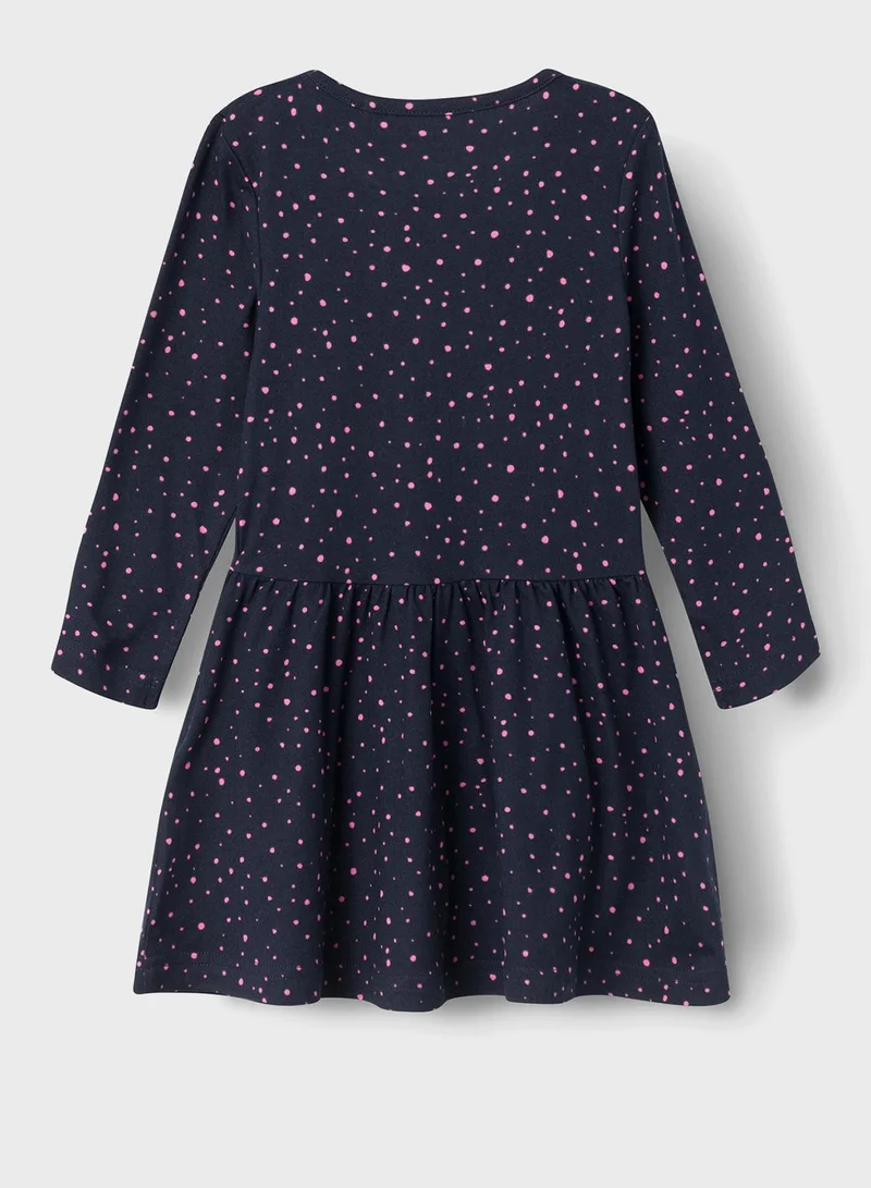 NAME IT Kids Dotted Print Midi Dress