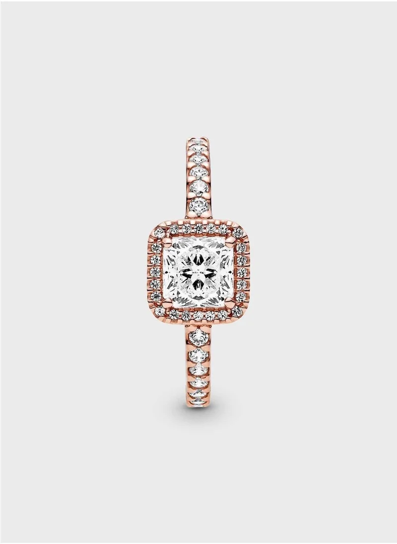PANDORA Square Sparkle Halo Ring